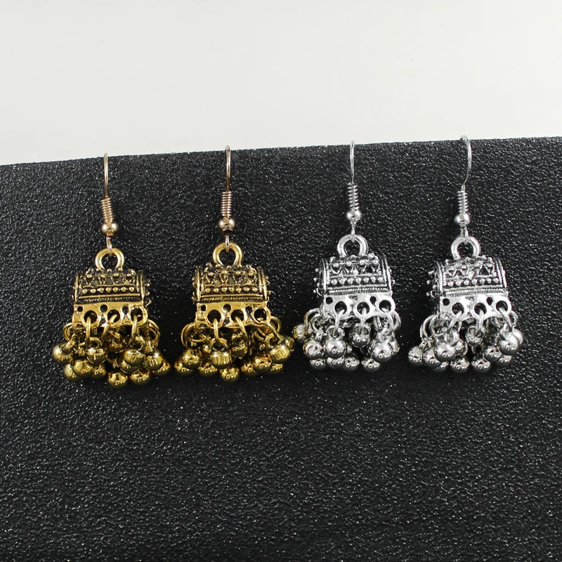 Серьги с бронзовой подвеской и геометрическим рисунком женские серьги в стиле