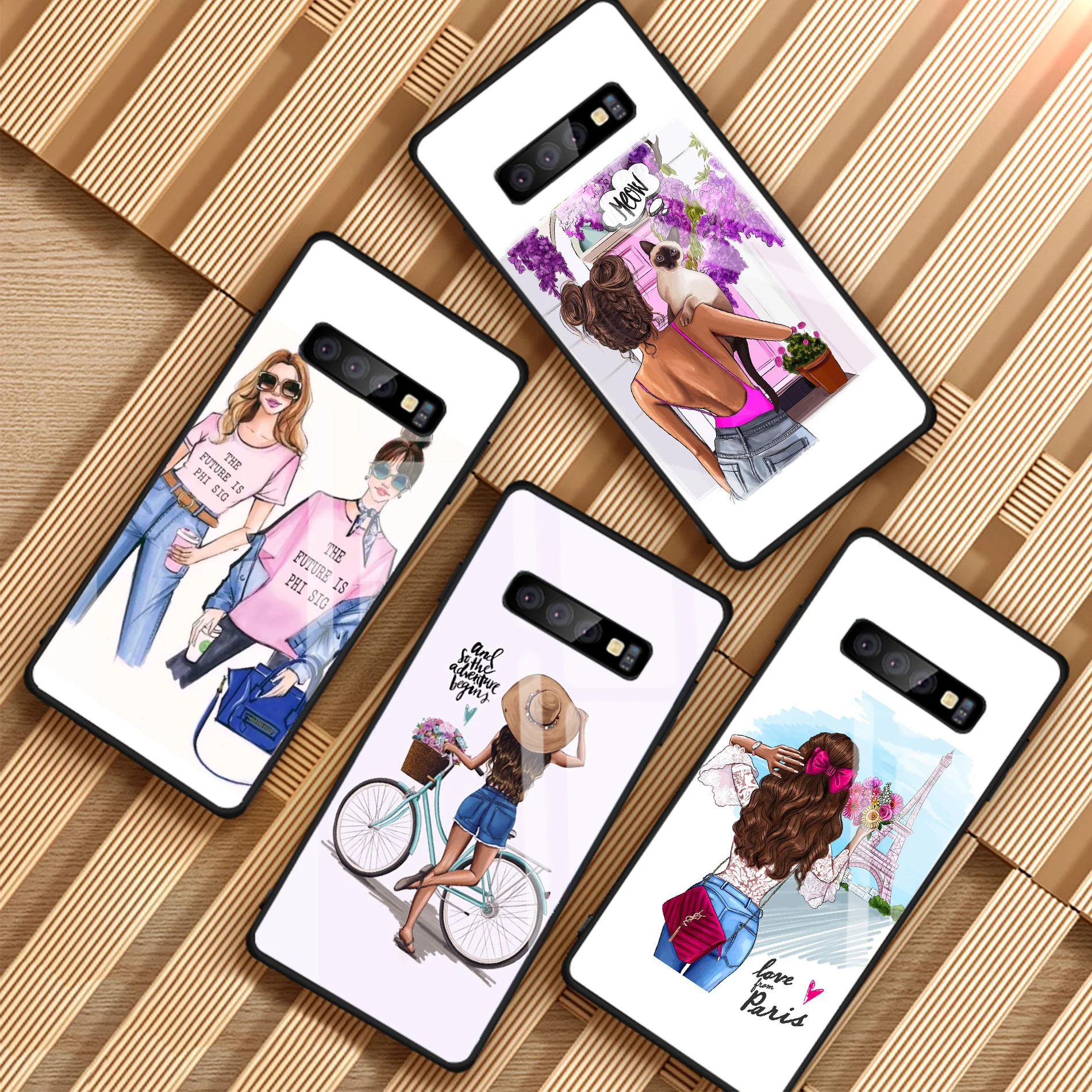 Жутким черепом сотовый Чехол из закаленного стекла для телефона для samsung Galaxy A6 A6S A8 A8S J6 J8 S8 S9 S10 PLUS, NOTE 8, 9