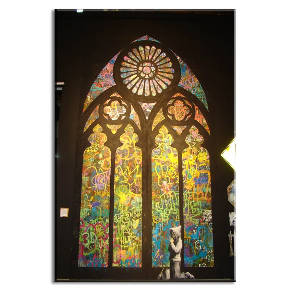 Бэнкси искусства молиться в церковь гостиной стены дома декоративные