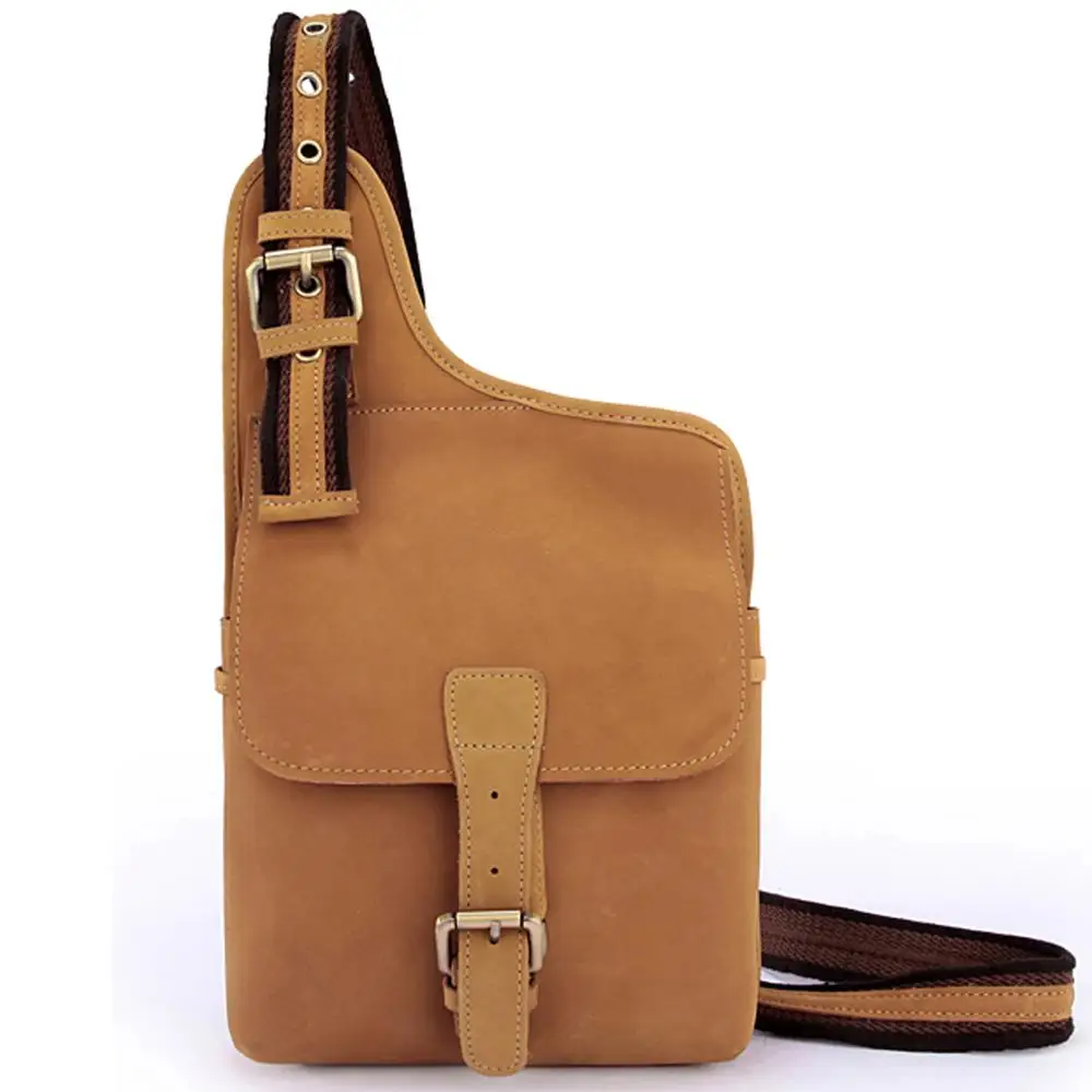 Wholesale Genuine Leather Men shoulder bag Messenger Bags men leather crossbody bag sling Chest Pack