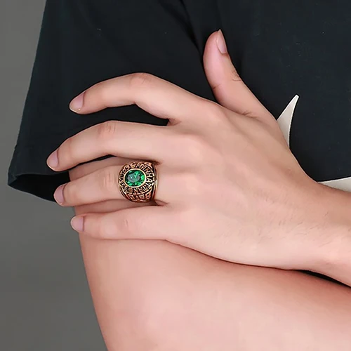 НОВЫЕ ПОСТУПЛЕНИЯ Человек Chic Искусственный Камень Сша Письмо Резные Titanium Стали