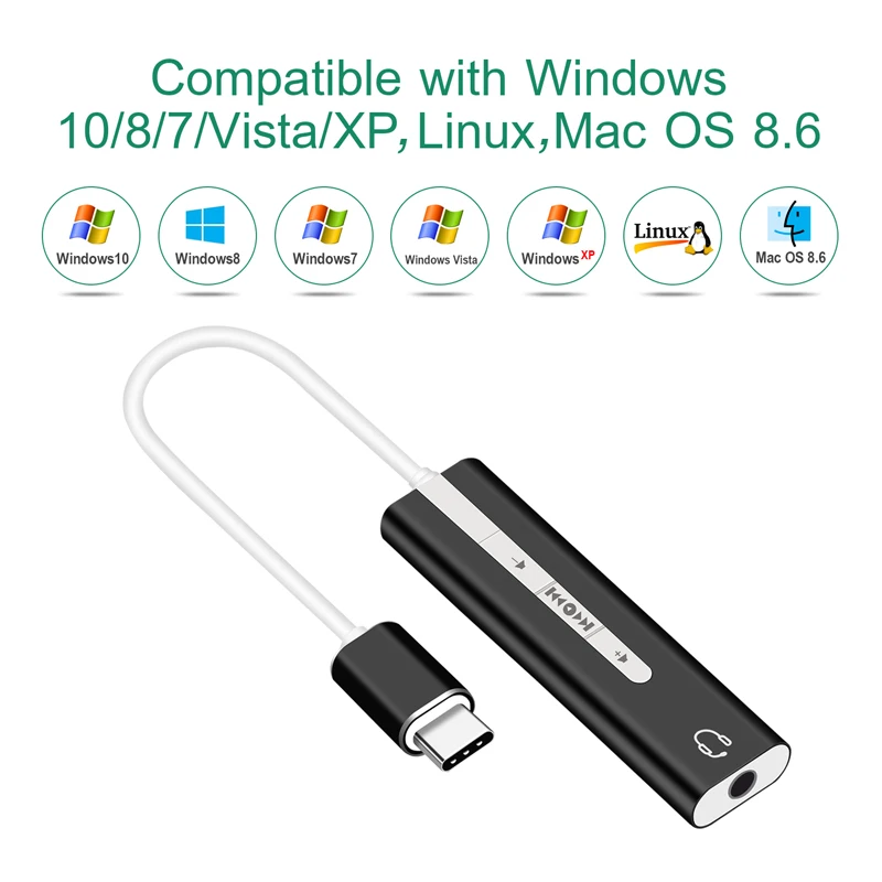 USB C 3 1 Тип звуковая карта до 5 мм AUX стерео разъем для наушников адаптер внешний