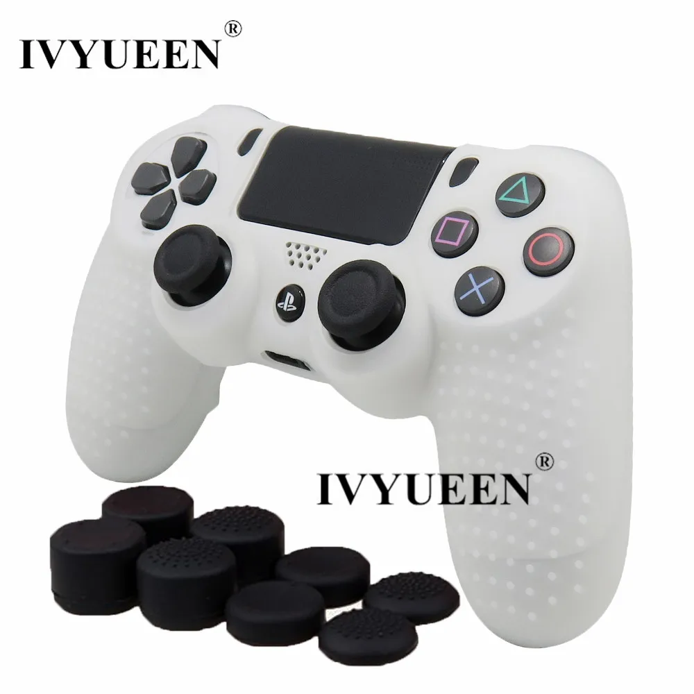 D IVYUEEN новая версия для sony Dualshock 4 PS4 Pro Тонкий силиконовый чехол с контроллером+ джойстики колпачки для Playstation 4 - Цвет: D