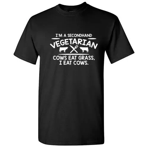 Secondhand Cow Sarcastic Cool Graphic Gift Idea Adult Humor Funny T Shirt | Мужская одежда