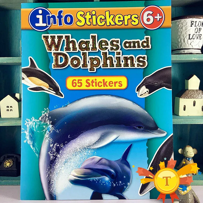 Детская книжка с наклоном на английском языке многоразовыми наклейками стикеры