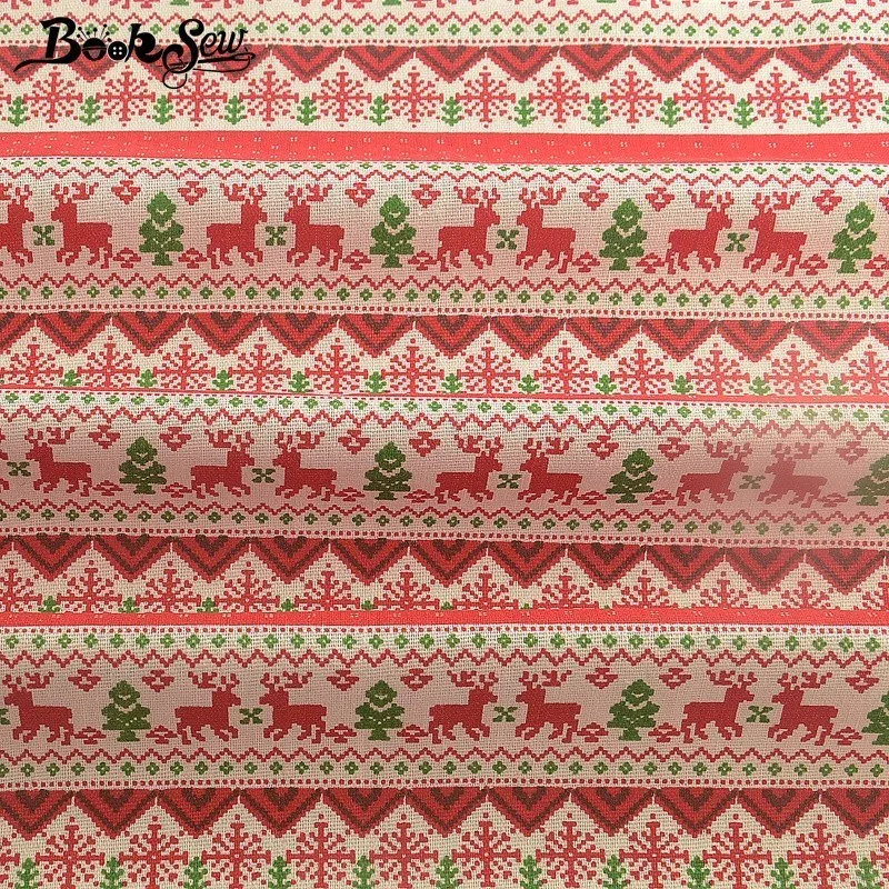 Красная хлопковая льняная ткань с надписью Merry Christmas Telas Por Metro Tissu ручная работа