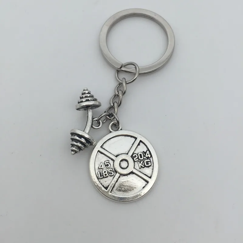 1 шт. 45 весовая пластина + штанга брелок для ключей фитнес Гиревой