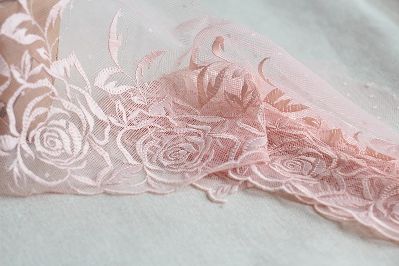 MLAEY 2Yards Pink Exquisite Embroidered Flower Lace Trim High Quality Fabric DIY Craft&ampSewing Dress Clothing Accessories | Дом и сад