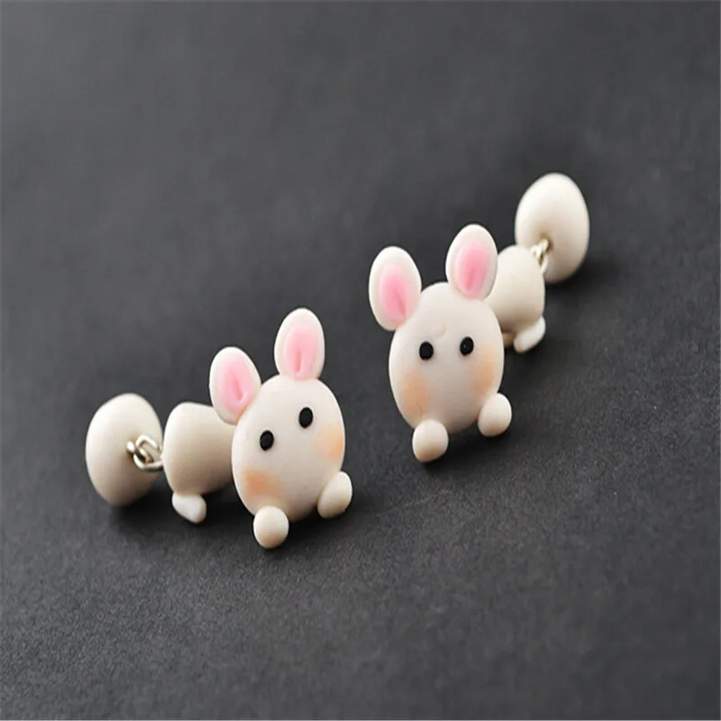 Модные летние стильные милые серьги ручной работы с кроликом для женщин Изящные