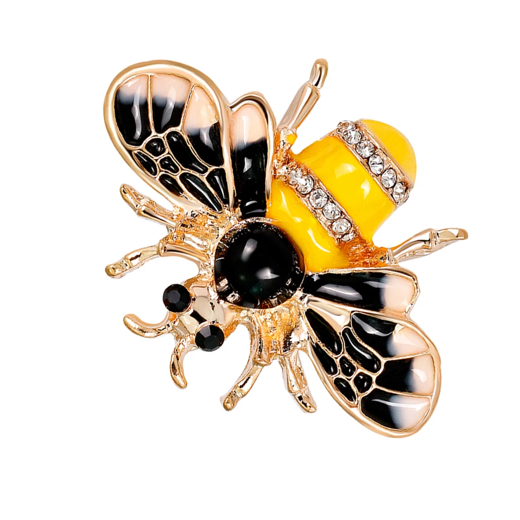 2 шт. милый Honeybee с горным хрусталем мощеная жучка брошь в виде насекомого