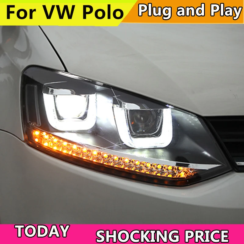 Автомобильный Стайлинг фара чехол для VW Polo головной светильник s 2010 2016 U