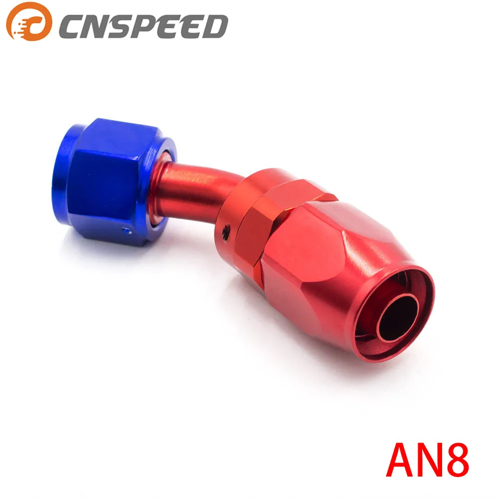 CNSPEED AN8 фитинг AN08 алюминиевые фитинги 45 градусов масло/топливо/поворотный шланг