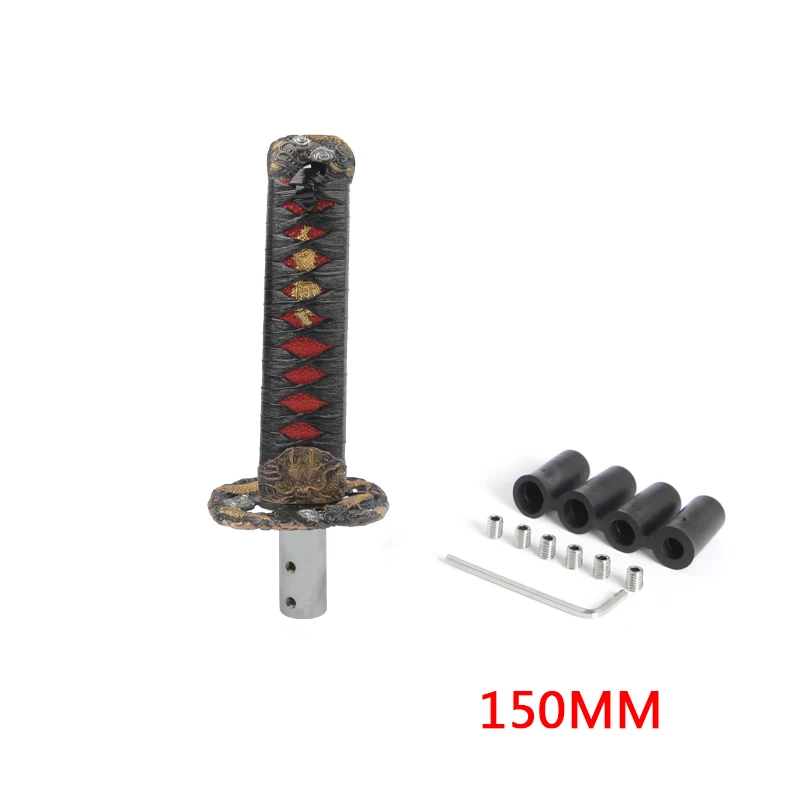 Jdm style Short Samurai Sword Shift Knob Shifter 150mm Metal Weighted Sport Katana Shift Knob - Название цвета: black150mmCortex