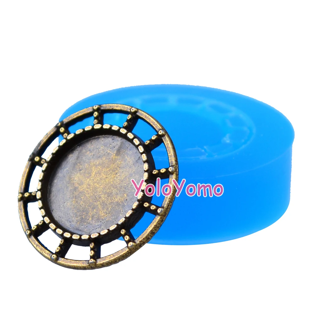 O092YL 22.3mm Round Picture Frame Flexible Silicone Mold - Cake Decorating Fondant Baking Tools Jewelry DIY Candy Resin | Дом и сад