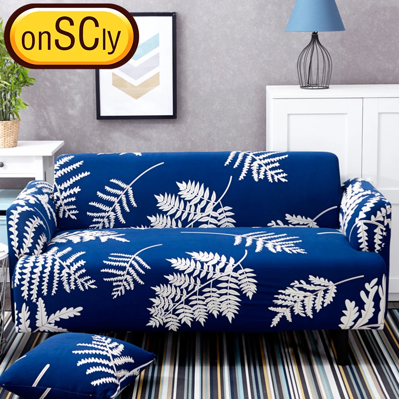 Голубые листья протектор чехол на диван Slipcover мебель диване Крышка для дивана