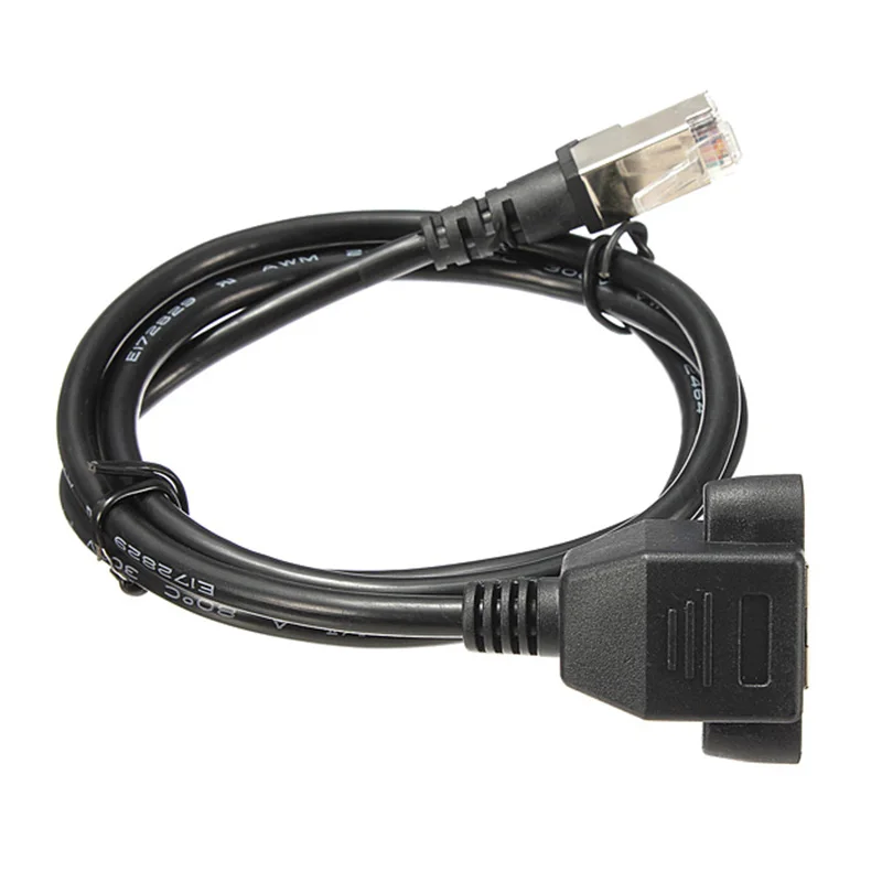 1 м RJ45 штекер к гнезду винт Панель Крепление Ethernet LAN Сетевой удлинитель Черный |