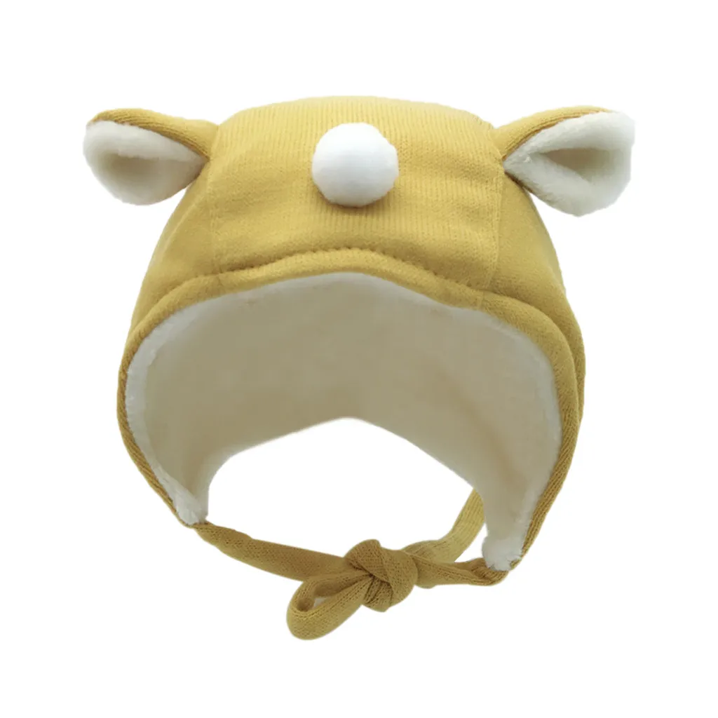 Children Rabbit Ears Warm Caps Cartoon Moving Embroidered wool cap Hat Scarf Baby Bonnet Enfant Cute for Girl Boy 1D19 | Детская одежда