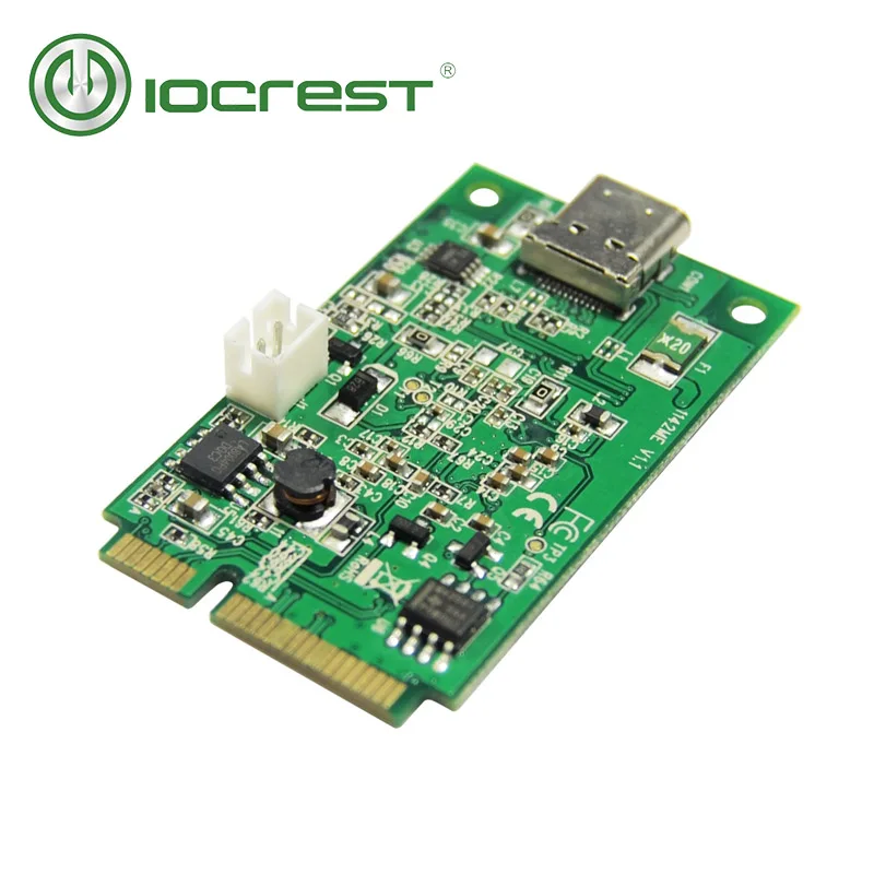IOCREST ASM1142 чипсет Mini PCI Express на 1 порт USB3.1 type-C хост плата контроллера расширения с 2pin подключение питания