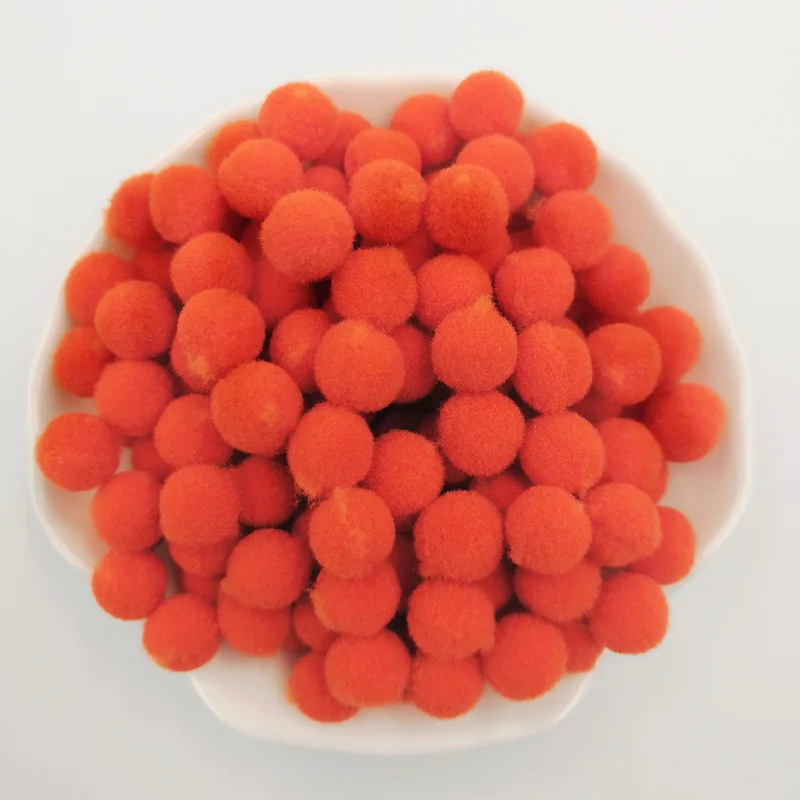 Orange Red 100 шт./пакет 10/15/20/25 мм Мини пышная Нижняя Pom Poms помпонами ручной работы для детей игрушки свадебный Декор DIY товары для шитья и рукоделия - Цвет: Orange Red