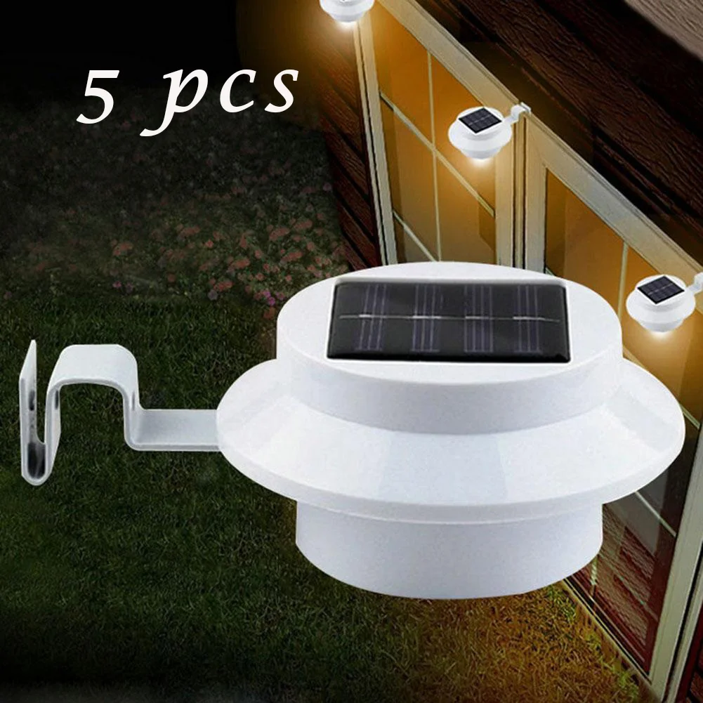 5 шт. 3 LED Солнечная энергосберегающая лампа для наружного сада Ландшафтный забор