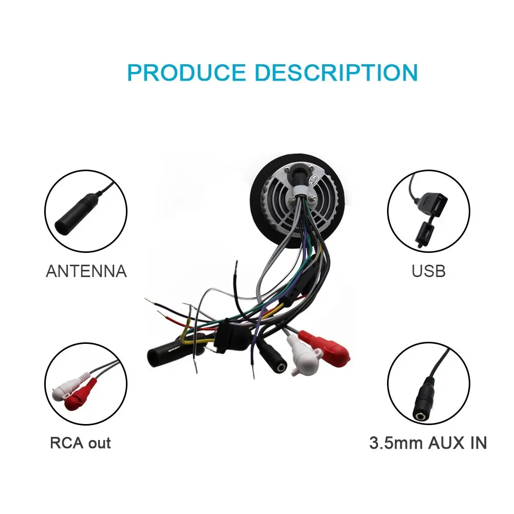 Морской Bluetooth Стерео Водонепроницаемый FM AM радио Автомобильный MP3 плеер + 4 дюйма