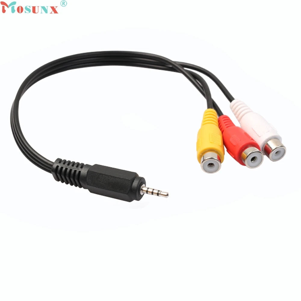 Mosunx SimpleStone 2 5 мм Мини AV штекер к 3RCA гнездовой M/F Аудио Видео кабель переходник со