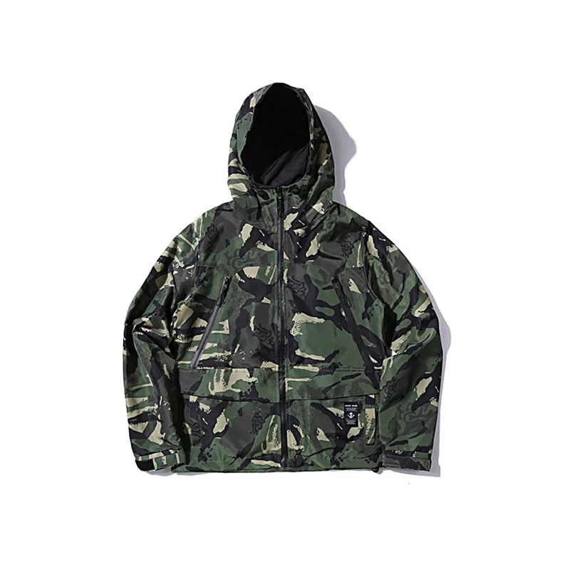 Мужская Повседневная ветровка с капюшоном куртки камуфляжные на молнии мужская
