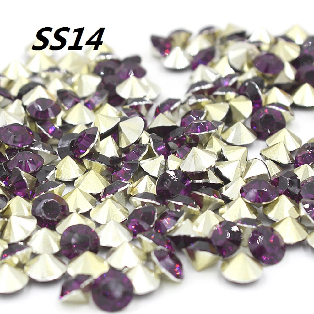 Бесплатная доставка SS14 3 5 мм 720 шт. (5 оптовых) темно-фиолетовые стразы из смолы с