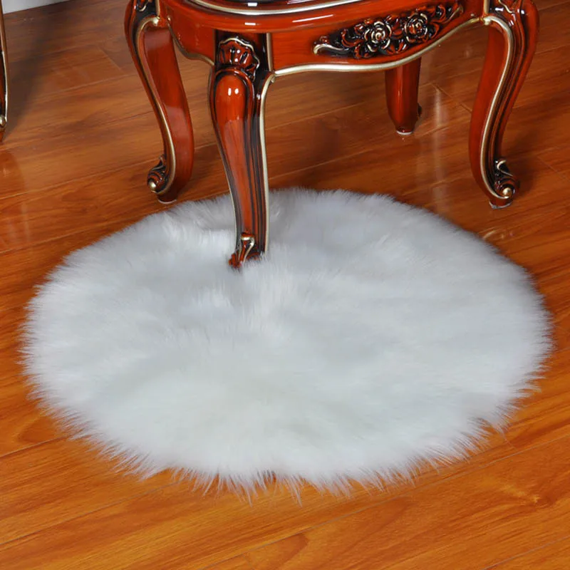 Ворсистый коврик мягкий чехол для стула из овечьей шкуры меховые коврики сиденья