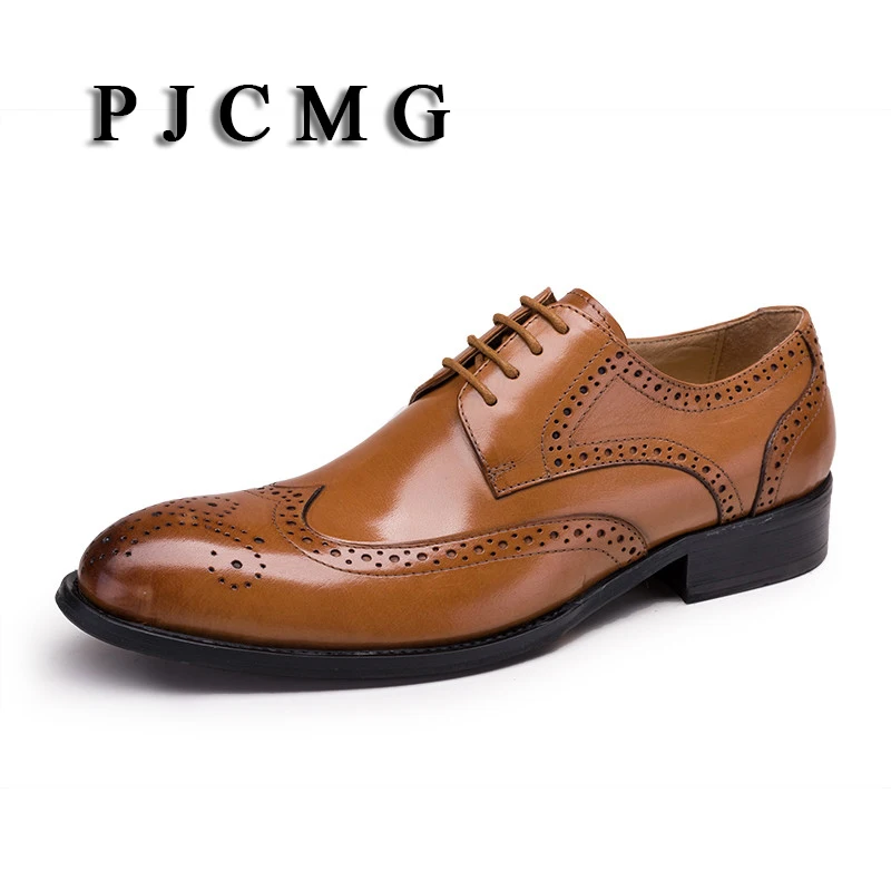 PJCMG/Новые черные/винно красные/белые/коричневые оксфорды Формальные Мужские