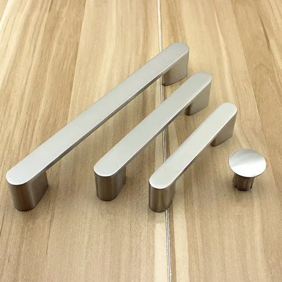 2.5'' 3.75'' 6.3'' Modern Kitchen Cabinet Door Handles Knobs Brushed Nickel Drawer Pull Handle Dresser Knob Cupboard Hardware