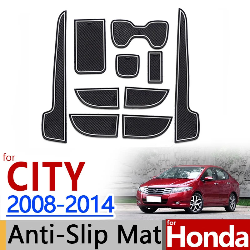 Для Honda City 2008-2014 противоскользящая резиновая чашка подушка дверной паз коврик 2009
