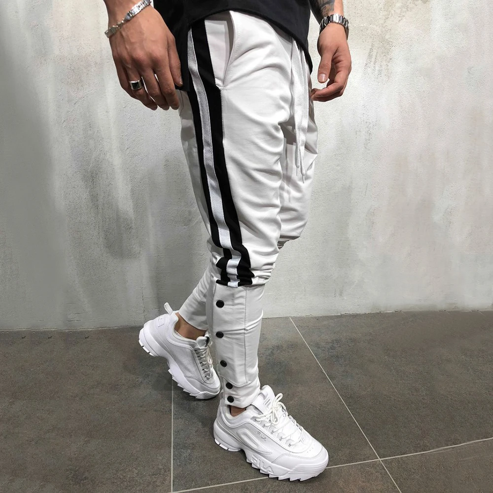 2019 Summer Casual Cotton Full Length Men's Pants Mid Waist Pencil Sports Fit Masculina Male Clothing D40 | Мужская одежда