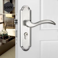 high grade 304 stainless steel handle door locks for wooden doors indoor bedroom furniture cabinet hardware door mute lock