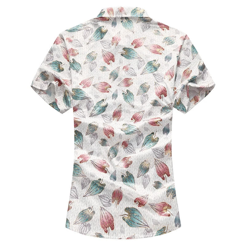 Рубашка LONMMY 5XL/6XL/7XL мужская с цветочным принтом повседневная приталенная блузка