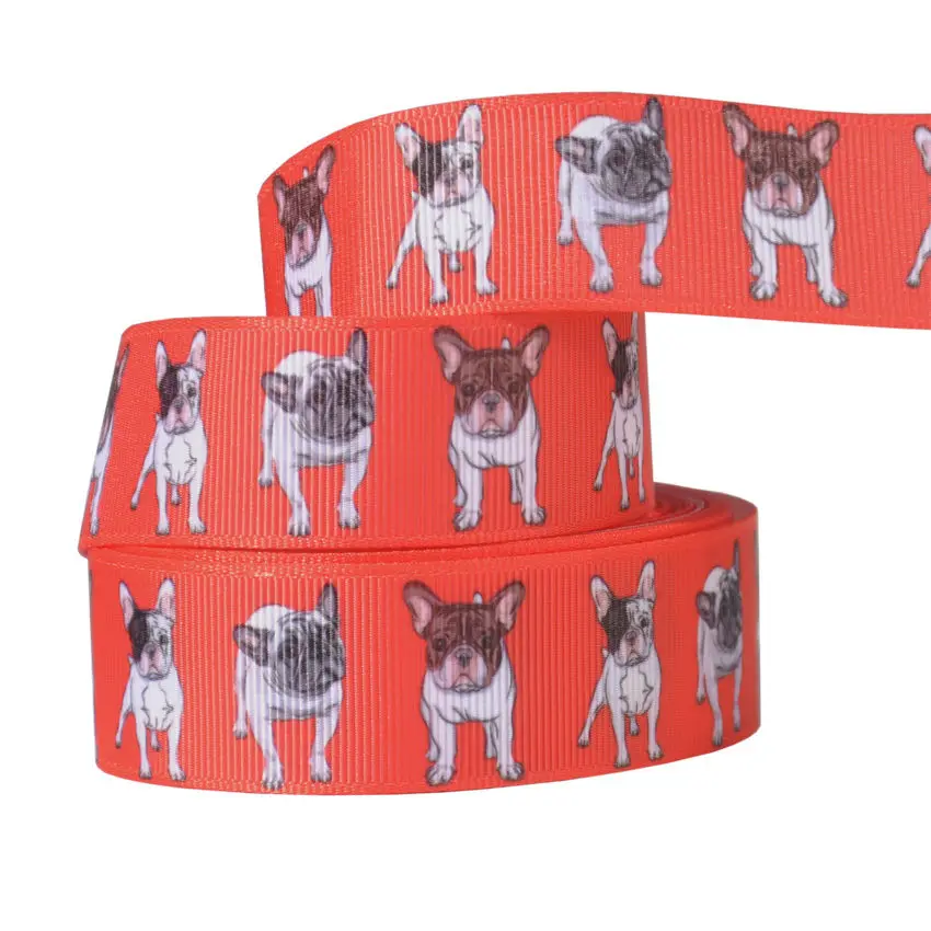 B3R207 1 inch 25mm Printed Cartoon Grosgrain Ribbon 10yards Dog Bear Unicorn Animal Gift Decoration accessories - Цвет: B3R207