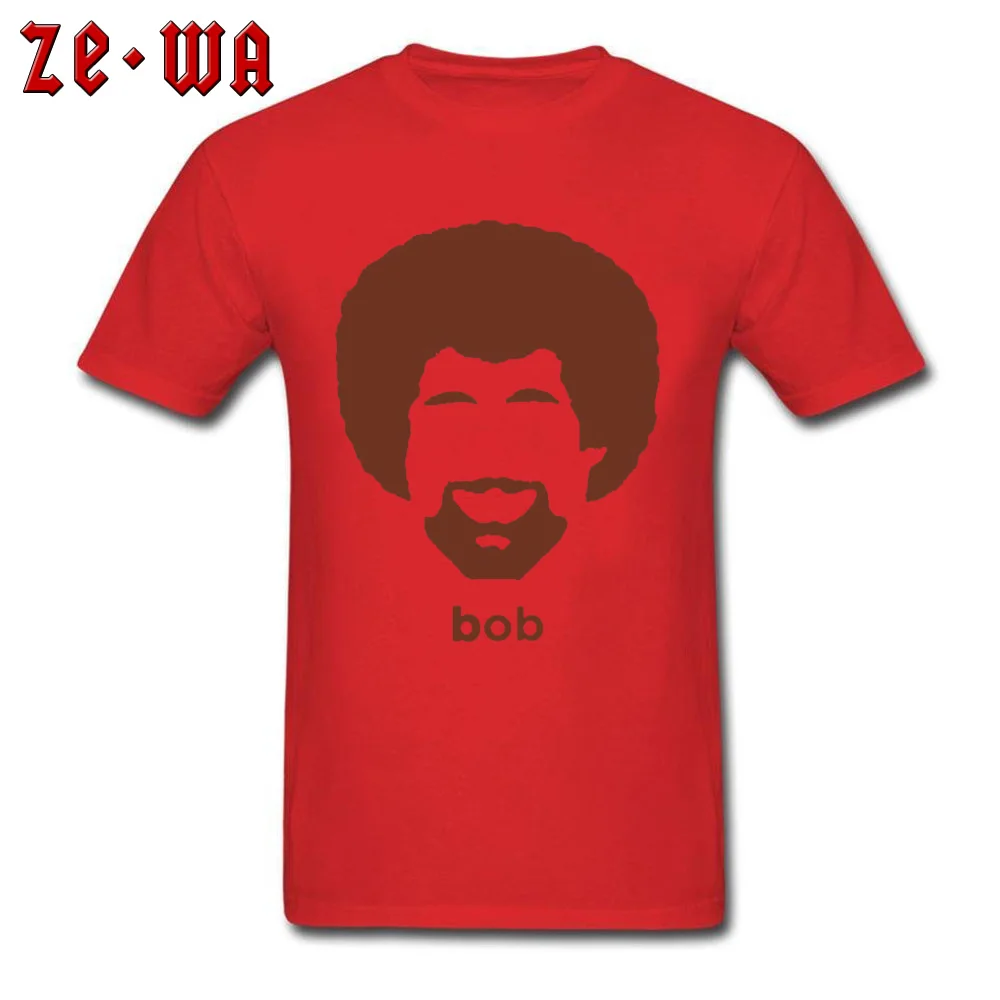 Artist Bob Ross Футболка мужская забавная аутентичная афро футболка Летняя с принтом уличная футболка с буквенным принтом Повседневная серая футболка оверсайз - Цвет: Red