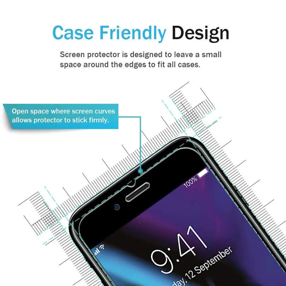 3 Pieces For iPhone 8 Plus Screen Protector 2.5D 9H Tempered Glass Protection On 7 6 6S X XS Max XR protector case | Мобильные