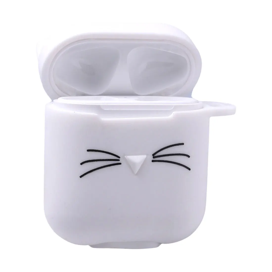 Креативная сумка для наушников для airpods, чехол с милым котом, мультяшная защитная крышка, Bluetooth, беспроводной чехол для наушников - Цвет: White