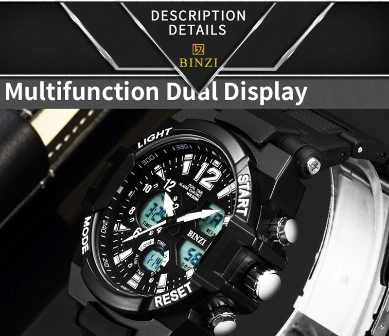 BINZI мужские часы reloj hombre спортивные водонепроницаемые часы для мужчин наручные часы Relogio Masculino erkek kol saati мужской час