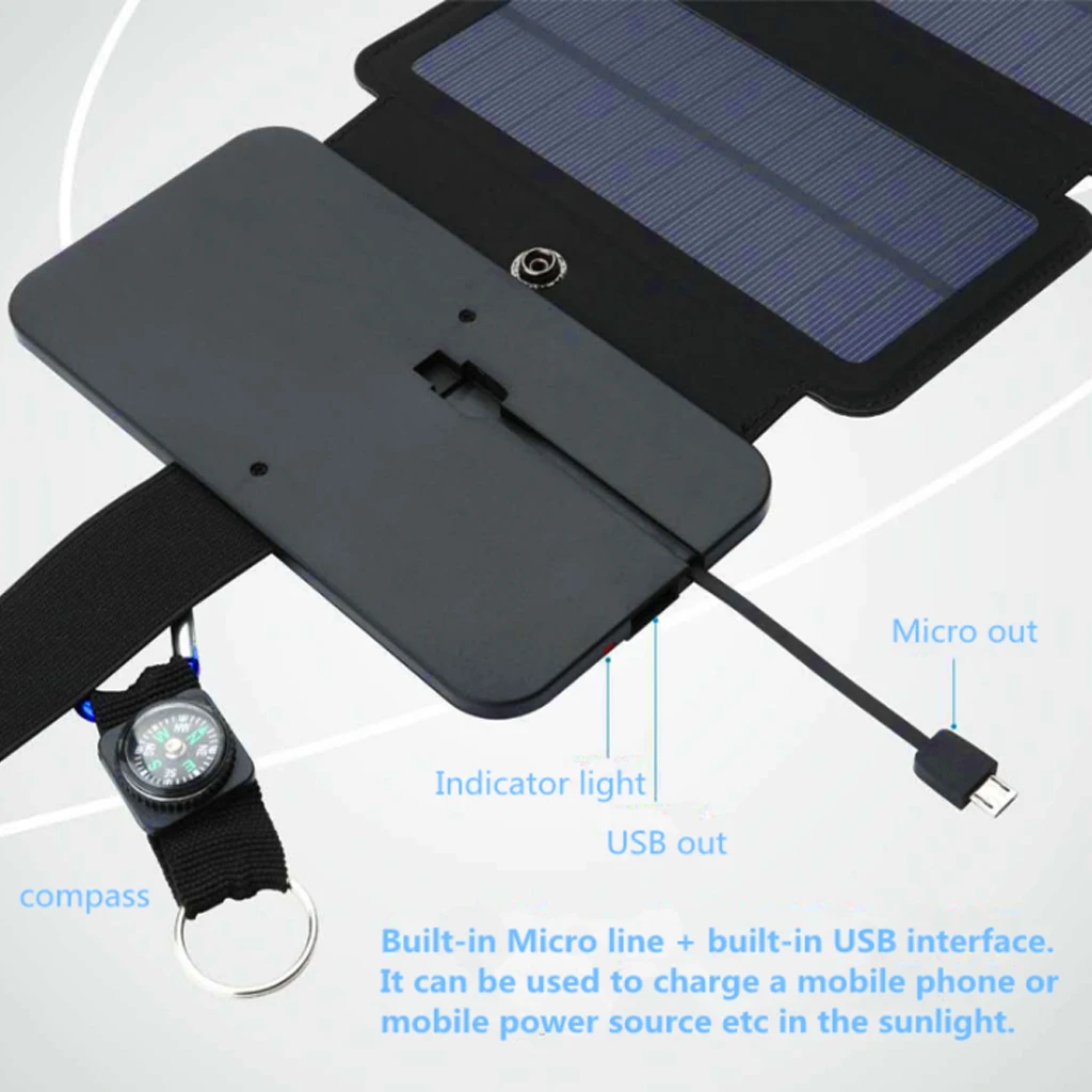 SunPower folding 10W Solar Cells Charger 5V 2.1A USB Output Devices Portable Solar Panels for Smartphones Used in outdoor