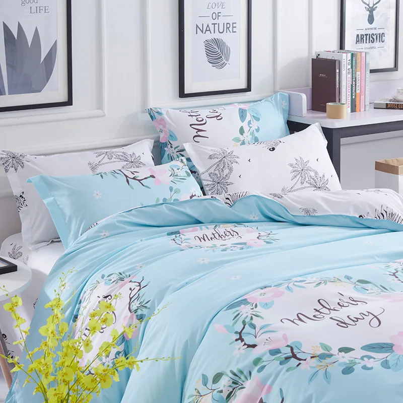 Цветочное постельное белье с узором из листьев набор AB боковое зимнее 3 или 4