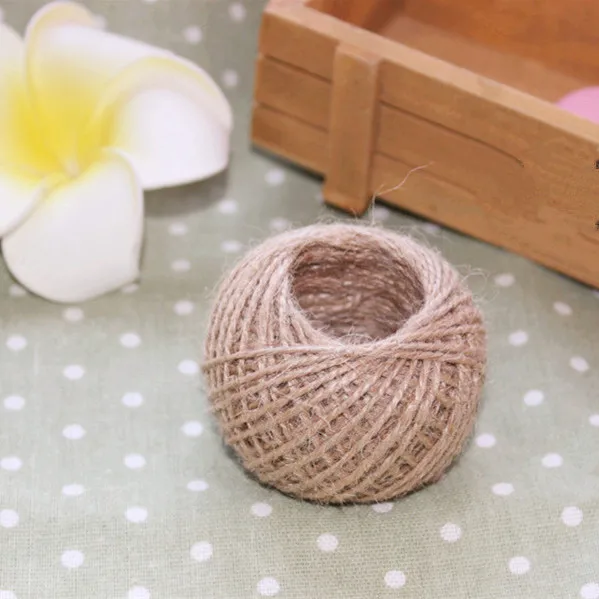 2 рулона 30 м натуральный пеньковый Жгут DIY Висячие бирки шнуры Свадебная вечеринка домашний тканый декоративный подарок упаковочная веревка аксессуары ручной работы - Цвет: Pink