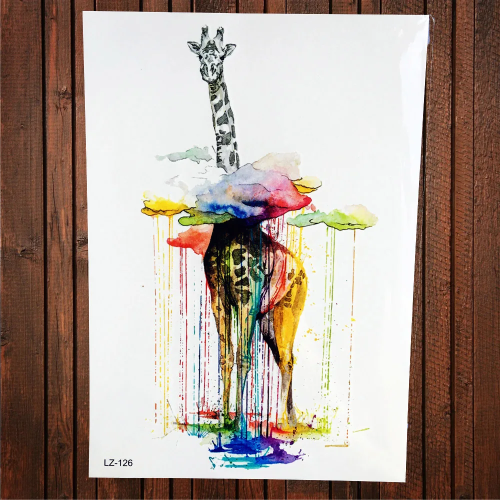 25 рисунков искусственная вспышка временная татуировка с жирафом наклейки цвет