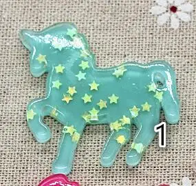 1 blue 10pcs 10 шт. смола Многоцветный каваи Единорог со звездой кабошон искусство поставка Украшение Шарм волос Лук центр скрапбук - Цвет: 1 blue 10pcs