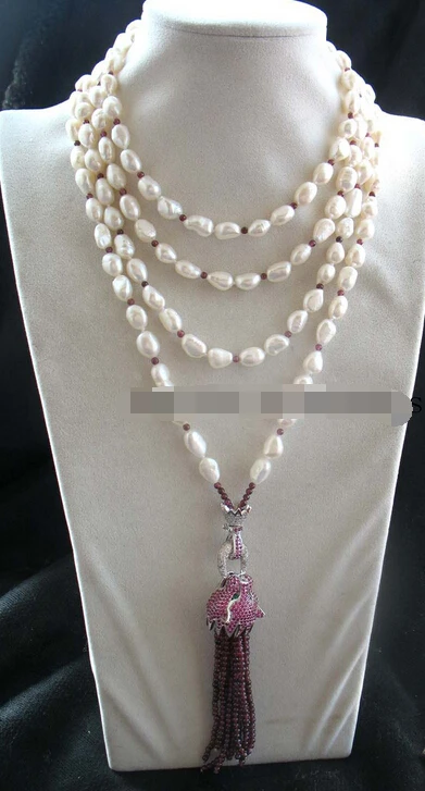 

ddh003263 freshwater pearl &garnet leopard necklace 70" nature 28% Discount 5.6
