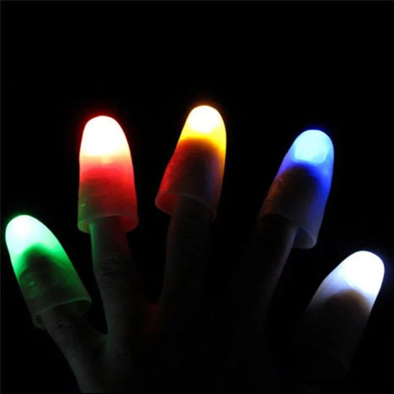 Мульти 2 шт./компл. LED Light Up Finger Хэллоуин Thumbs Color Magic Prop Вечеринка бар шоу лампа
