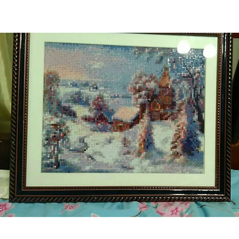 Diy квадратная алмазная живопись вышивка крестиком Алмазная живописный зимний