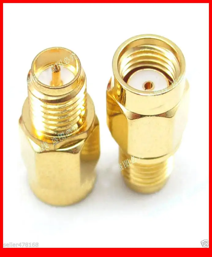 

50 pcs Copper RP-SMA male to RP-SMA female jack center RF coaxial connectors