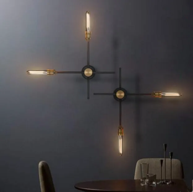 Люстра для коттеджа гостиной лестницы черная железная ретро-люстра из